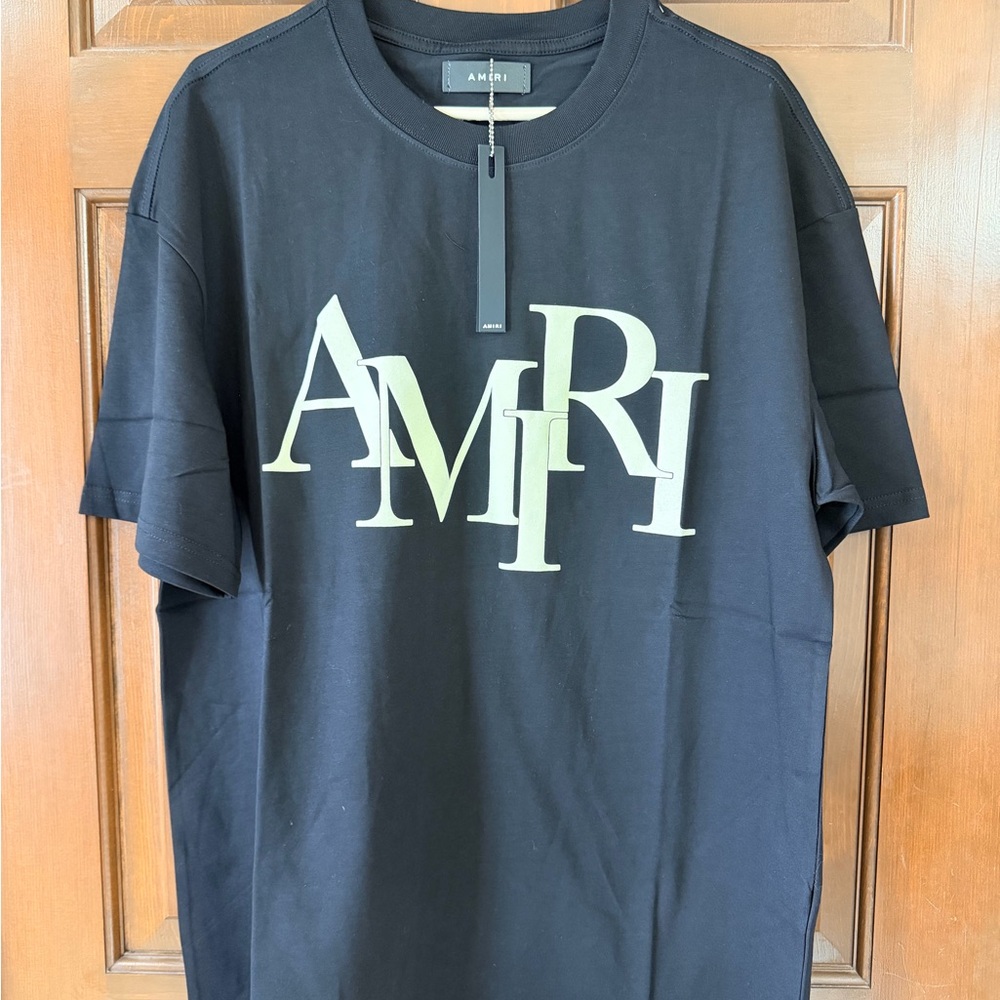 AMIRI Black Tee with White Logo